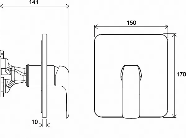 Смеситель Ravak Flat FL 066.00 X070124 для душа с внутренней частью фото 5