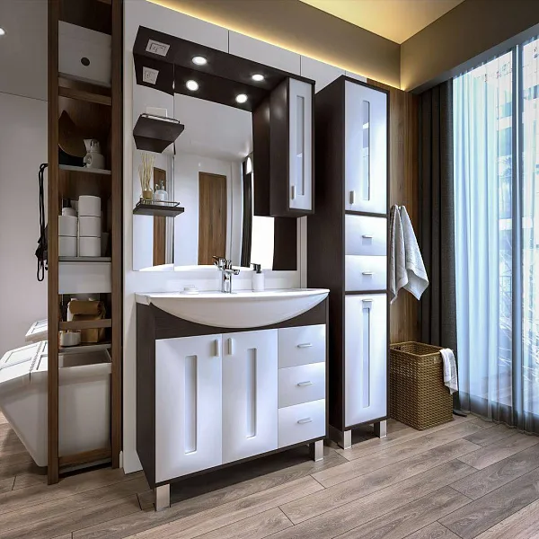 Зеркало Бриклаер Бали 90x102 4627125411861 с полочкой и подсветкой фото 6