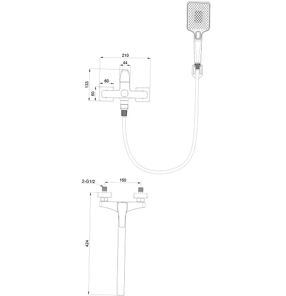 Смеситель для ванны с душем Wonzon & Woghand FLEX WW-639906-BG фото 7