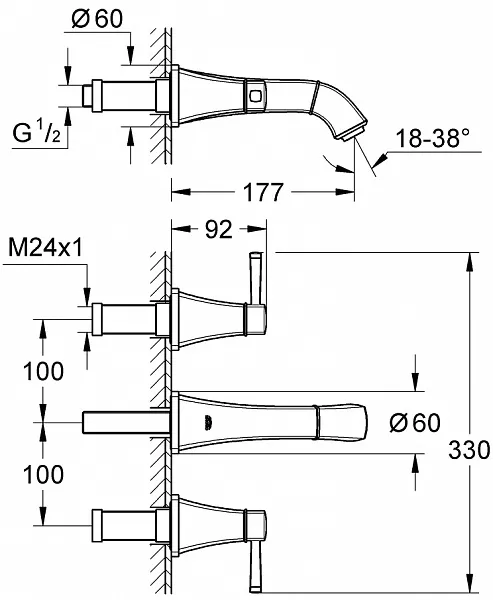 Смеситель Grohe Grandera 20414000 для раковины фото 2