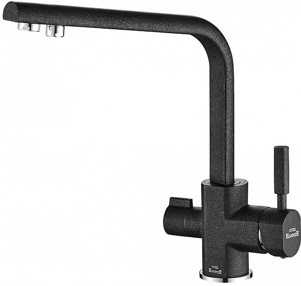 Смеситель Steel Hammer SH 909 BLACK CR для кухонной мойки фото 1