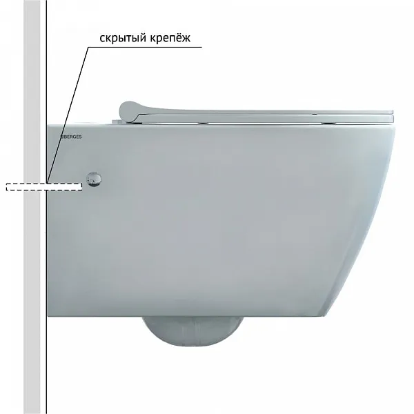 Унитаз Berges Wasserhaus Mascon Rimless 082128 подвесной безободковый с микролифтом фото 4