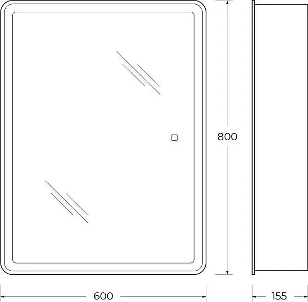 Зеркало-шкаф BelBagno Marino 60x80 SPC-MAR-600/800-1A-LED-TCH с подсветкой фото 13