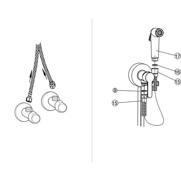 Гигиенический душ PAINI Aosta 92CR304KM фото 8
