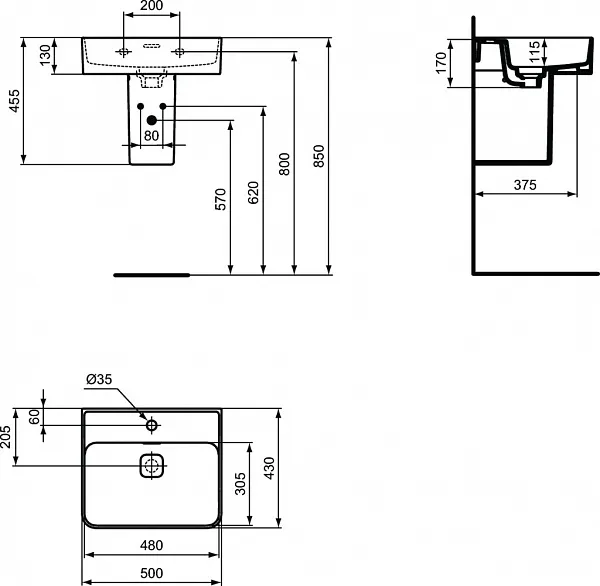 Раковина Ideal Standard Strada II 50 см T292801 фото 4