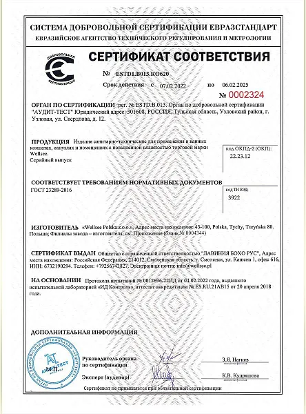 Раковина Wellsee Chalice Perfection 42 см 150605000 белая фото 5