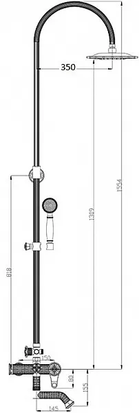 Душевая стойка ZorG Antic A 402DS-SL фото 2