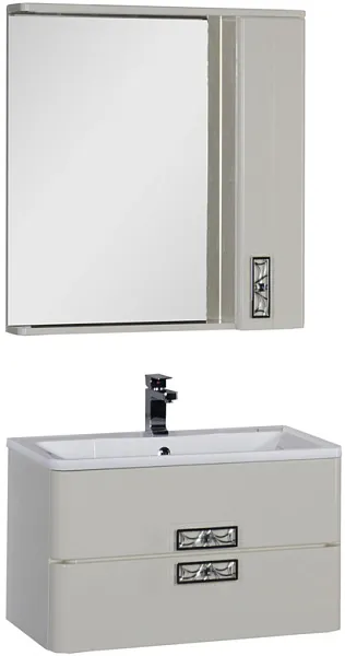 Зеркало-шкаф Aquanet Паллада 80 слоновая кость фото 2