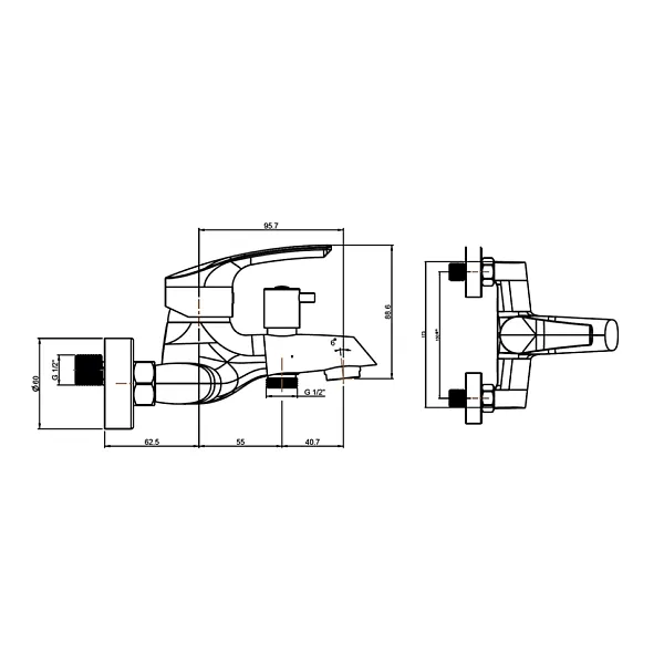 Смеситель для ванны с душем PAINI Atomix D1CR111ZKM фото 5