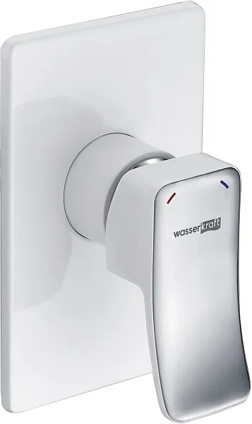 Смеситель WasserKRAFT Aller WHITE 10651W для душа с внутренней частью фото 1