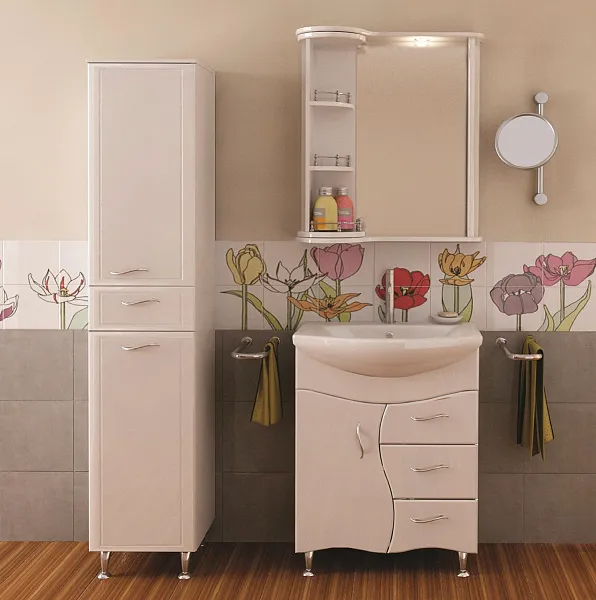 Зеркало-шкаф Runo Секрет 75х75 00000000898 левое с подсветкой фото 5