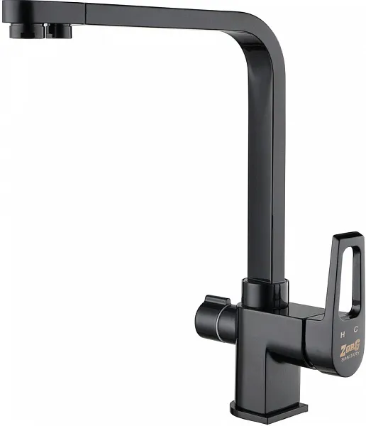 Смеситель ZorG Sanitary ZR 334 YF-BLACK для кухонной мойки фото 1