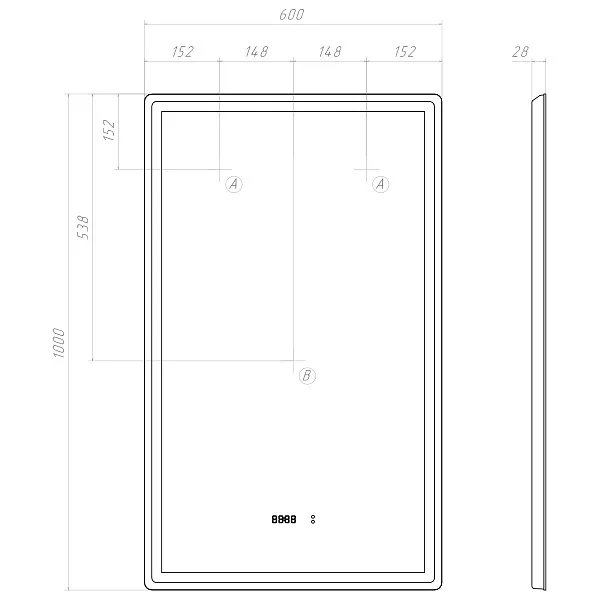 Зеркало Vigo Roberta 100x60 4630297362282 с подсветкой фото 7