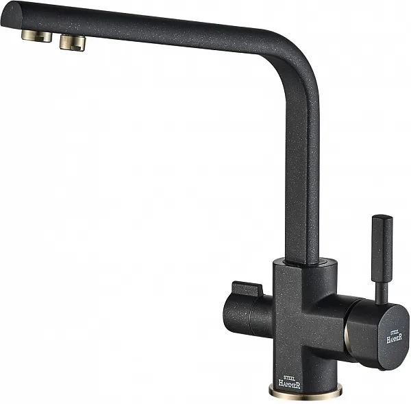 Смеситель Steel Hammer SH 909 BLACK BR для кухонной мойки фото 1