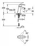 Смеситель Grohe Eurosmart 23323001 для раковины фото 3