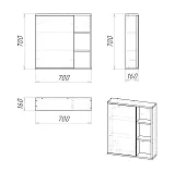 Зеркало-шкаф Grossman Форта 70x70 фото 3
