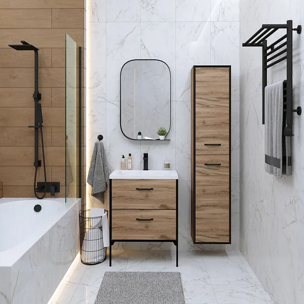 Зеркало Grossman Неро 50x80 с полочкой фото 2