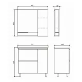 Зеркало Comforty Верона 90x80 00004136714CF правая с полочкой фото 3
