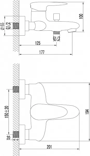 Смеситель Lemark Status LM4402C для ванны с душем фото 2
