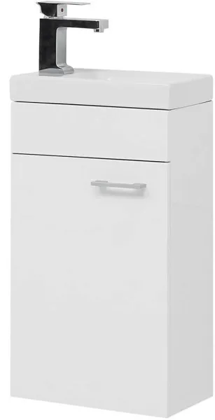 Тумба с раковиной Aquanet Нота 40 подвесная белая левая фото 2
