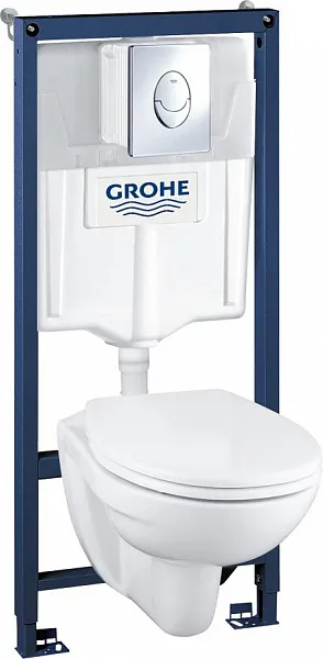 Унитаз с инсталляцией и кнопкой смыва Grohe Solido 39192000 фото 1