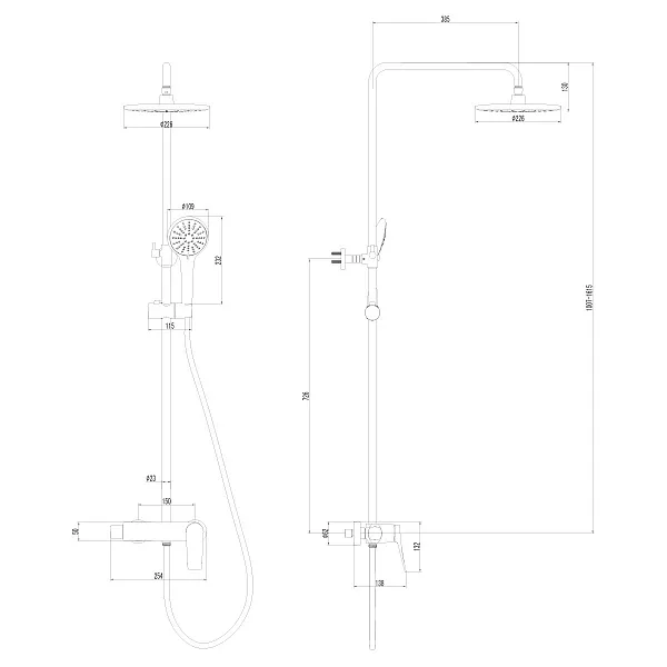 Душевая стойка Lemark Bronx LM3760GM со смесителем фото 2