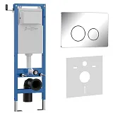 Система инсталляции Iberica Blanca Inox-O IB.001M.8131 с клавишей смыва хром глянцевой и шумоизоляцией фото 1