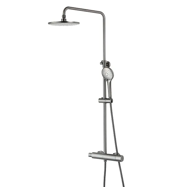 Душевая стойка Lemark Bronx LM3770GM со смесителем термостатом фото 1