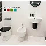 Унитаз-компакт Sanita Luxe Best Color Motion WC.CC/Best/2-DM/BLK.G/S1 напольный с сиденьем микролифт фото 5