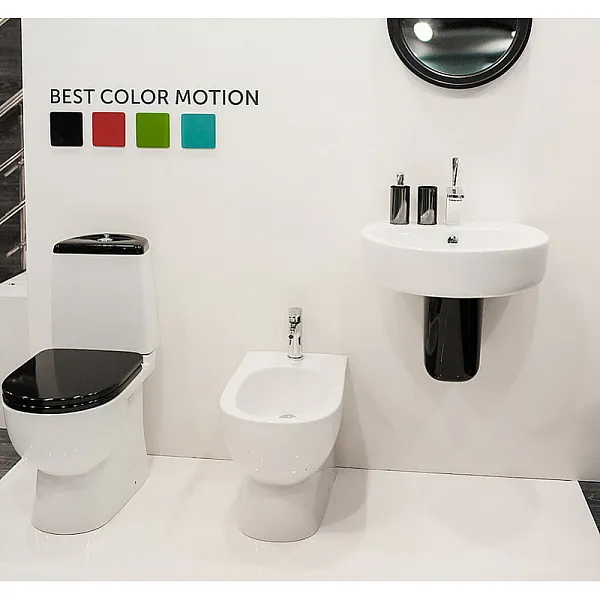 Унитаз-компакт Sanita Luxe Best Color Motion WC.CC/Best/2-DM/BLK.G/S1 напольный с сиденьем микролифт фото 5