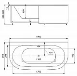 Акриловая ванна Aquatek Морфей 190x90 MOR190-0000059 вклеенный каркас фото 6