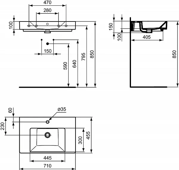 Раковина Ideal Standard Strada 71 см K078701 фото 3