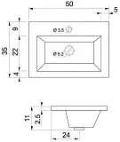 Тумба с раковиной Aquanet Верона 50 подвесная, белая фото 6