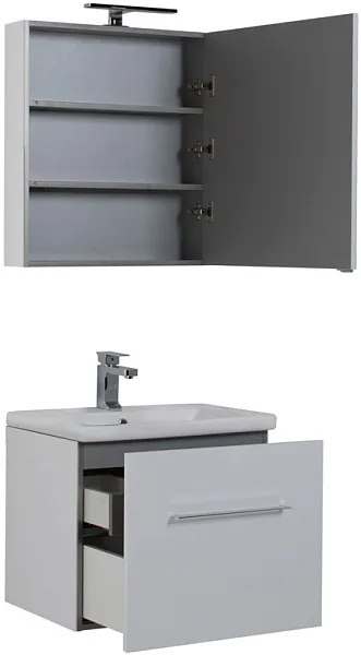 Зеркало-шкаф Aquanet Порто 50 белый фото 3