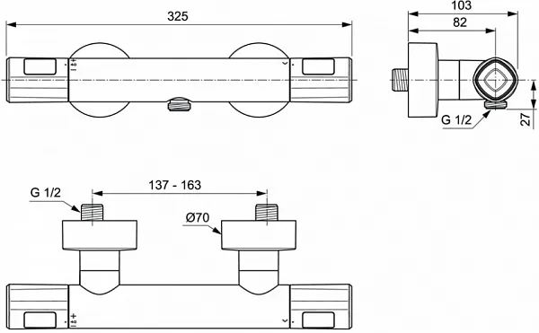 Термостат Ideal Standard Ceratherm T100 A7229AA для душа фото 2