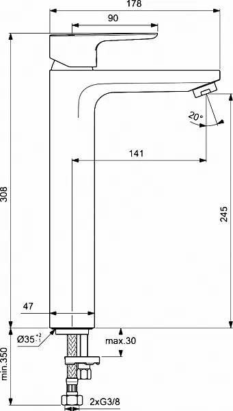 Смеситель Ideal Standard Ceraplan lll BC562AA для раковины-чаши фото 2