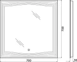 Зеркало BelBagno 70x70 SPC-LNS-700-700-LED-TCH с подсветкой фото 9