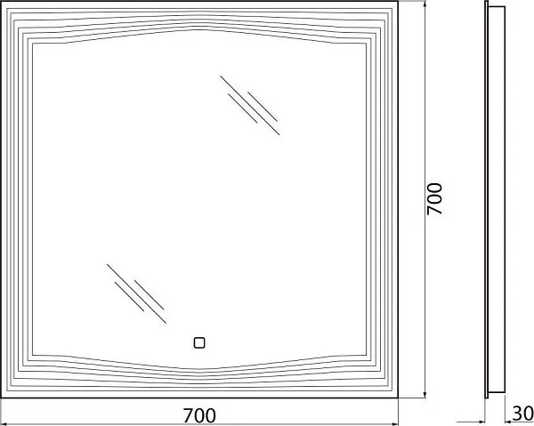 Зеркало BelBagno 70x70 SPC-LNS-700-700-LED-TCH с подсветкой фото 9