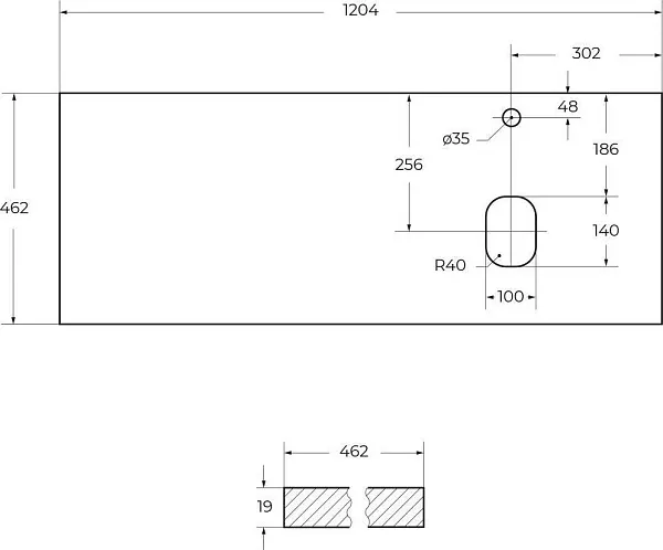 Столешница BelBagno Ek 120 EK-120-AS-BL-R фото 5