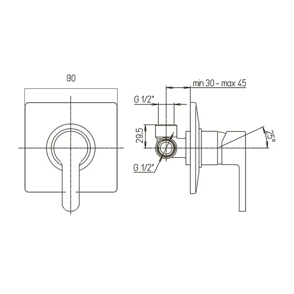 Встраиваемый смеситель PAINI Arena 92CR690FT1LMKM фото 5