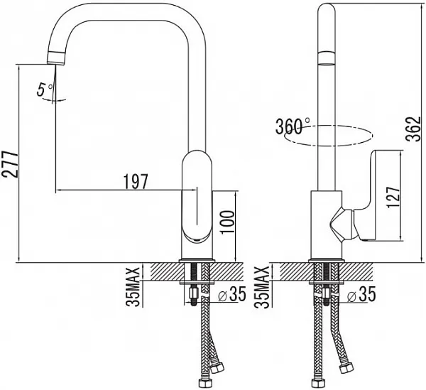 Смеситель Iddis Eclipt ECLSBL0i05 для кухонной мойки фото 7
