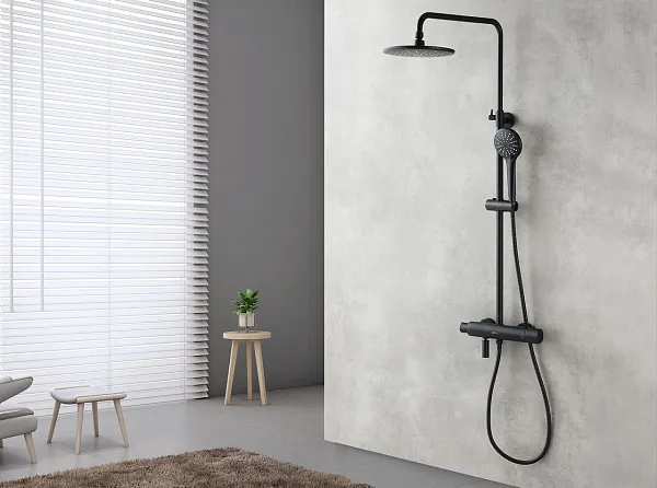 Душевая стойка Lemark Bronx LM3772BL со смесителем термостатом фото 3