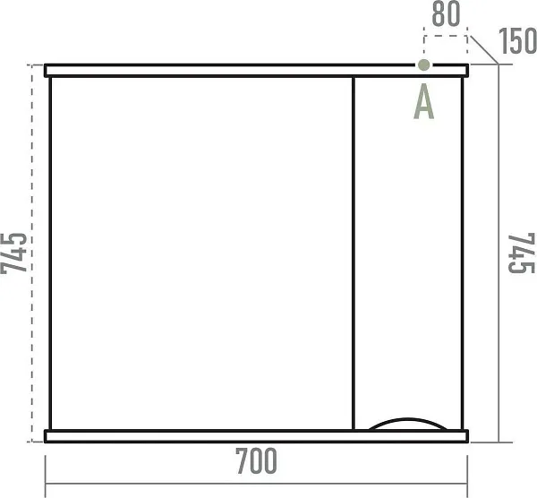 Зеркало Misty Атлантик 70x74 П-Атл-4070-050П правое с полочкой и подсветкой фото 6