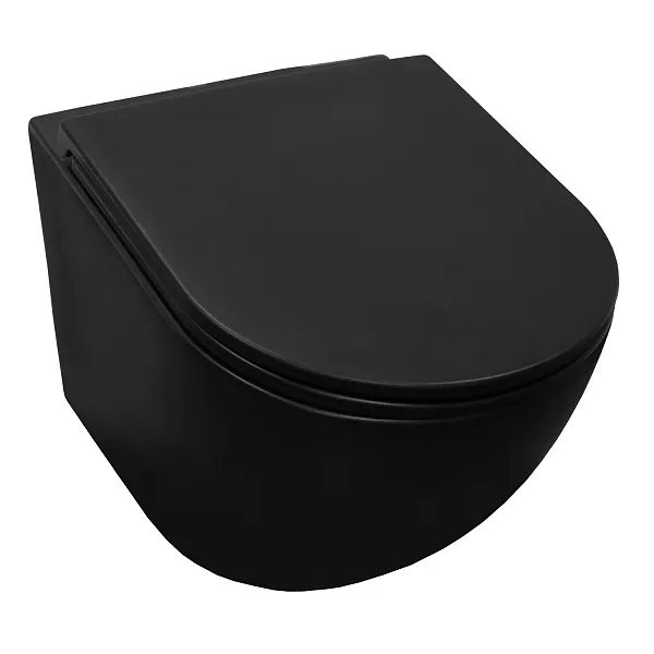 Унитаз Azario Grado AZ-0046N-MB подвесной безободковый с сиденьем микролифт фото 2