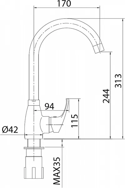 Смеситель Milardo Meal M07SB0JM05 для кухонной мойки фото 3