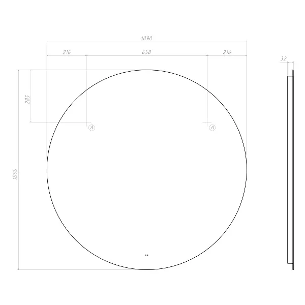 Зеркало Vigo Otti 110x110 4640027149663 с подсветкой фото 7