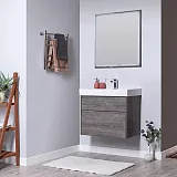 Мебель для ванной Aquanet Nova Lite 60 подвесная или напольная с 2-мя ящиками дуб рошелье фото 2