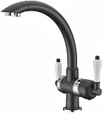 Смеситель ZorG Sanitary ZR 327 YF ХРОМ ЧЕР МЕТ для кухонной мойки фото 1
