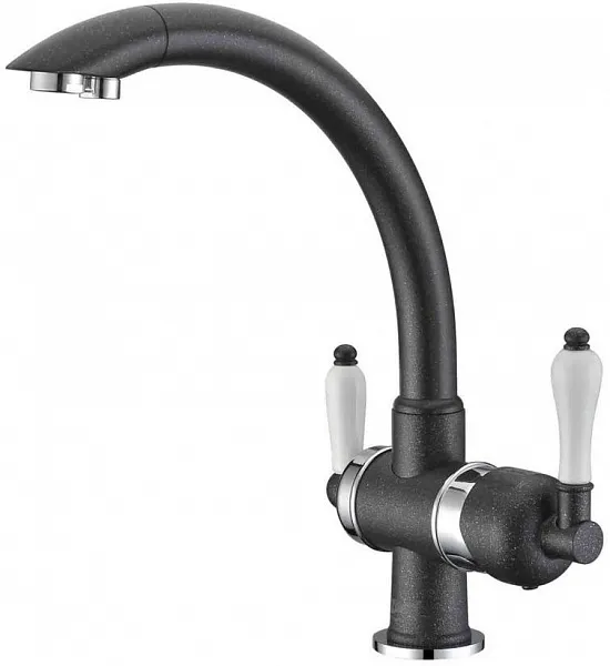 Смеситель ZorG Sanitary ZR 327 YF ХРОМ ЧЕР МЕТ для кухонной мойки фото 1