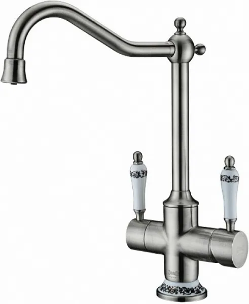 Смеситель ZorG Sanitary ZR 344 YF STEEL для кухонной мойки фото 1